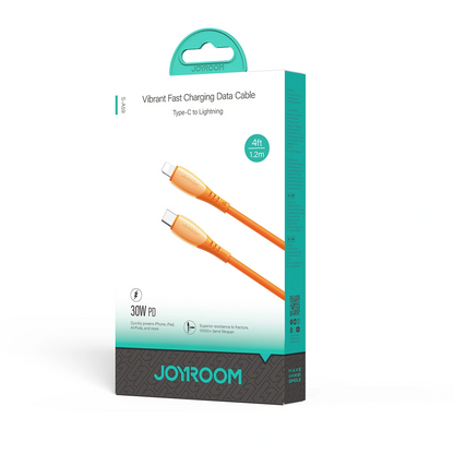 USB-C til Lightning-lade- og datakabel Joyroom S-A59 Vibrant, 30W, 1.2m, Oransje