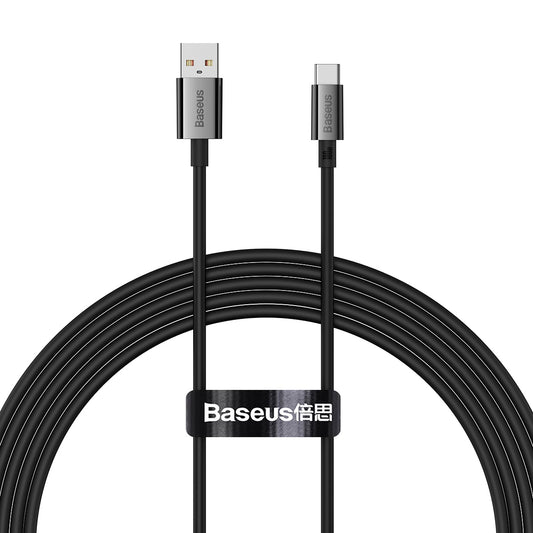 USB-A til USB-C Baseus Superior Series data- og ladekabel, 100 W, 2 m, svart P10320102114-02