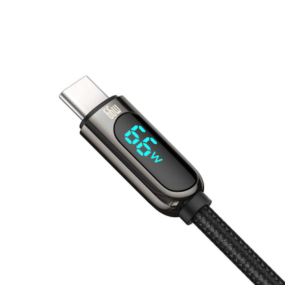 USB-A til USB-C data- og ladekabel fra Baseus, 66W, 2m, Svart CASX020101