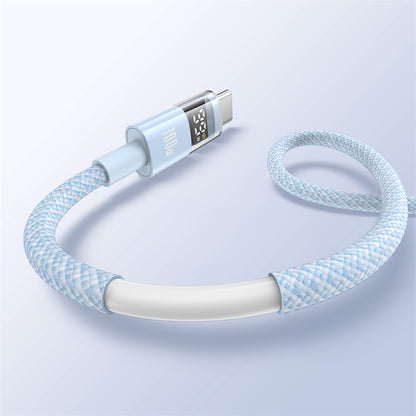 USB-A - USB-C Baseus Display 2 data- og ladekabel, 100W, 1m, Blå P10382701311-00