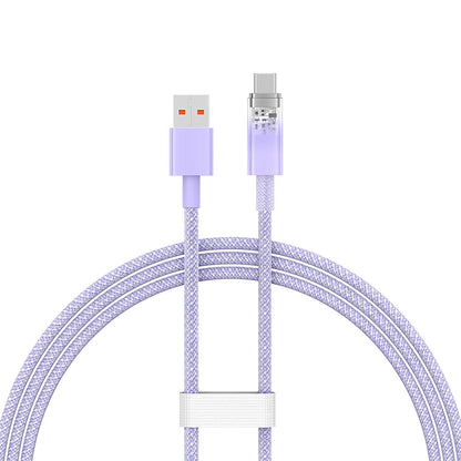 USB-A - USB-C Baseus Explorer data- og ladekabel, 100W, 1m, Lilla CATS010405