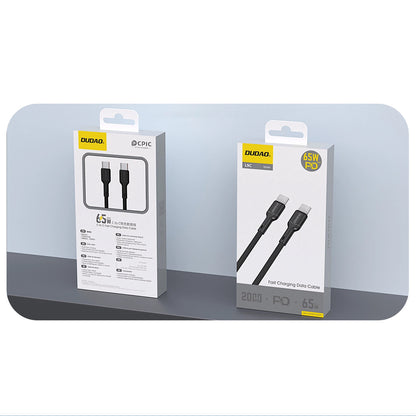USB-C data- og ladekabel - USB-C Dudao L9C, 65W, 1m, Svart