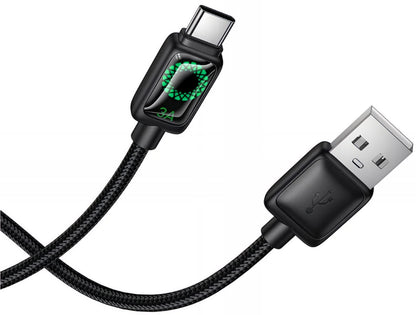 USB-A til USB-C data- og ladekabel HOCO U146, 36W, 1.2m, Svart