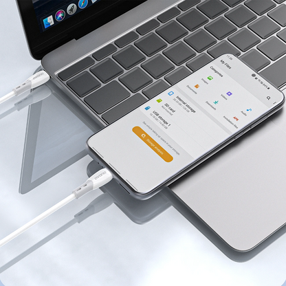USB-C data- og ladekabel - USB-C Dudao L25SC, 60W, 1m, Hvit