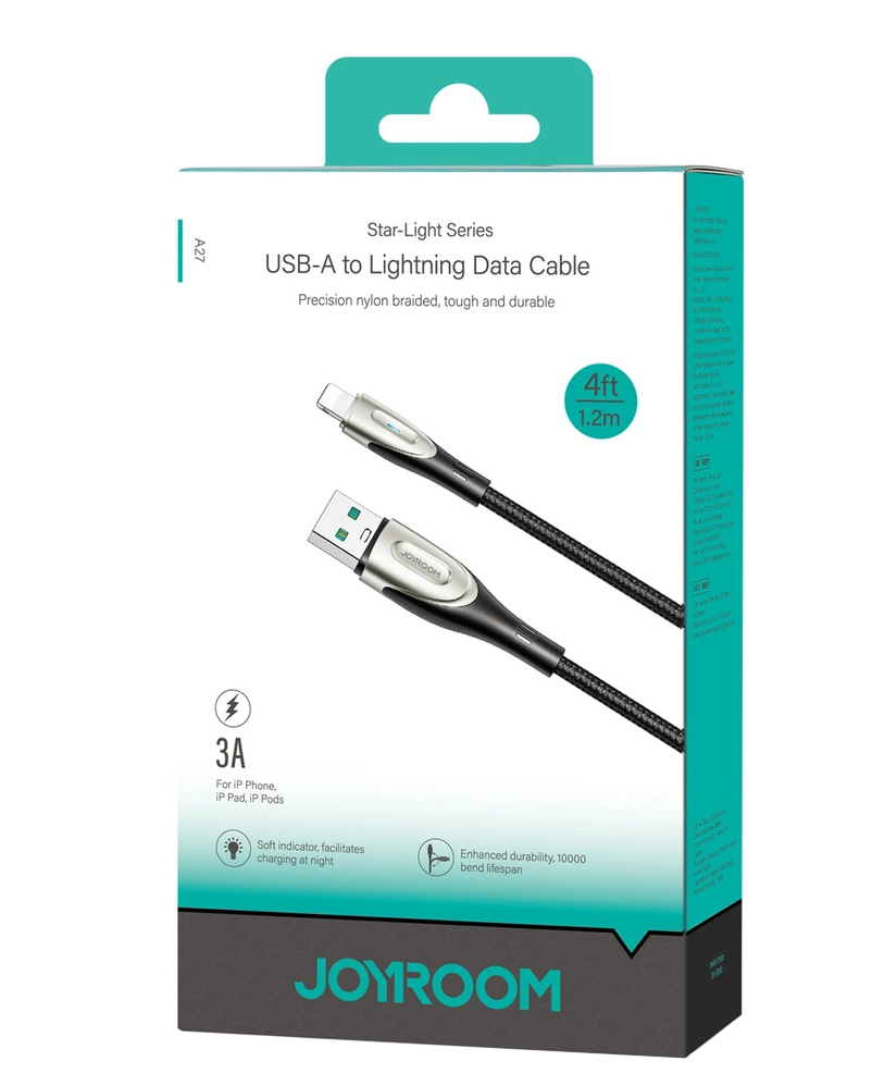 USB-A til Lightning data- og ladekabel Joyroom SA31-AL3, 18W, 1,2m, svart