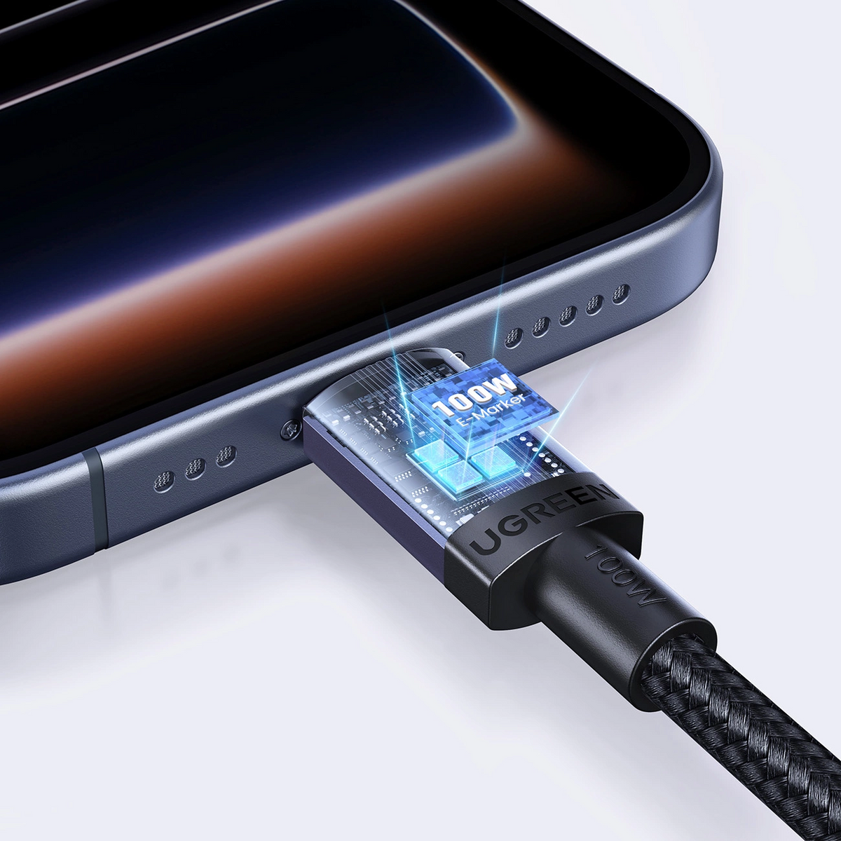 USB-C Data- og ladekabel - USB-C UGREEN, 100W, 1m, svart