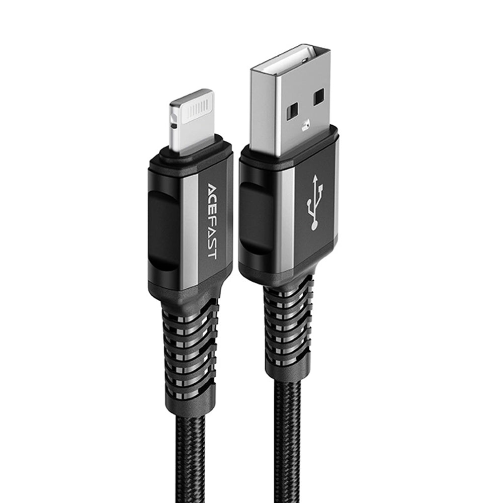 USB-A - Lightning Acefast C1-02 data- og ladekabel, 18W, 1.2m, Svart