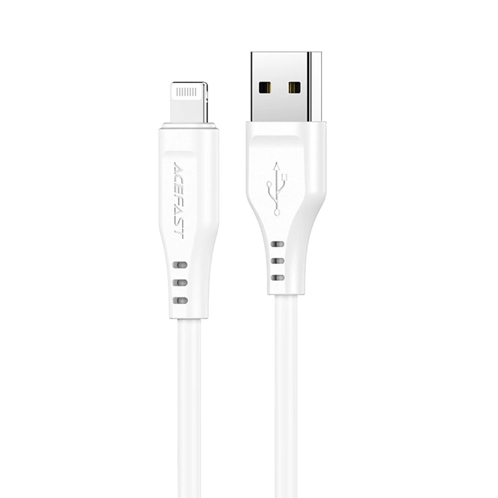 Data- og ladekabel USB-A - Lightning Acefast C3-02, 18W, 1.2m, Hvit