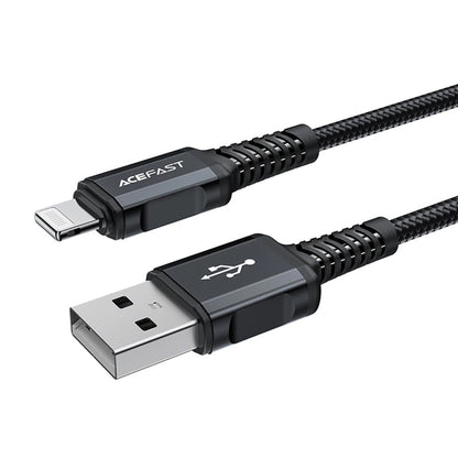 Data- og ladekabel USB-A - Lightning Acefast C4-02, 18W, 1.8m, Svart