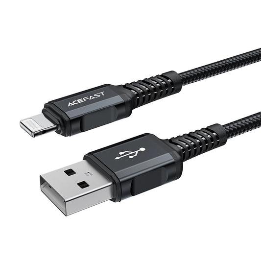 Data- og ladekabel USB-A - Lightning Acefast C4-02, 18W, 1.8m, Svart