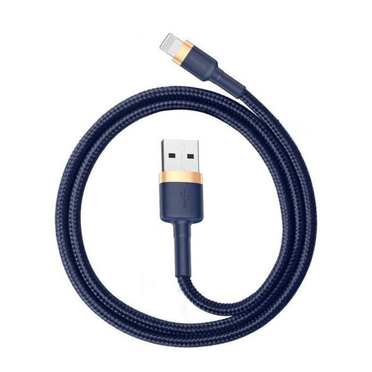Data- og ladekabel USB-A - Lightning Baseus Cafule, 18W, 1m, Blå Gull CALKLF-BV3