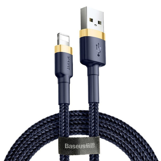 Data- og ladekabel USB-A - Lightning Baseus Cafule, 18W, 1m, Blå Gull CALKLF-BV3
