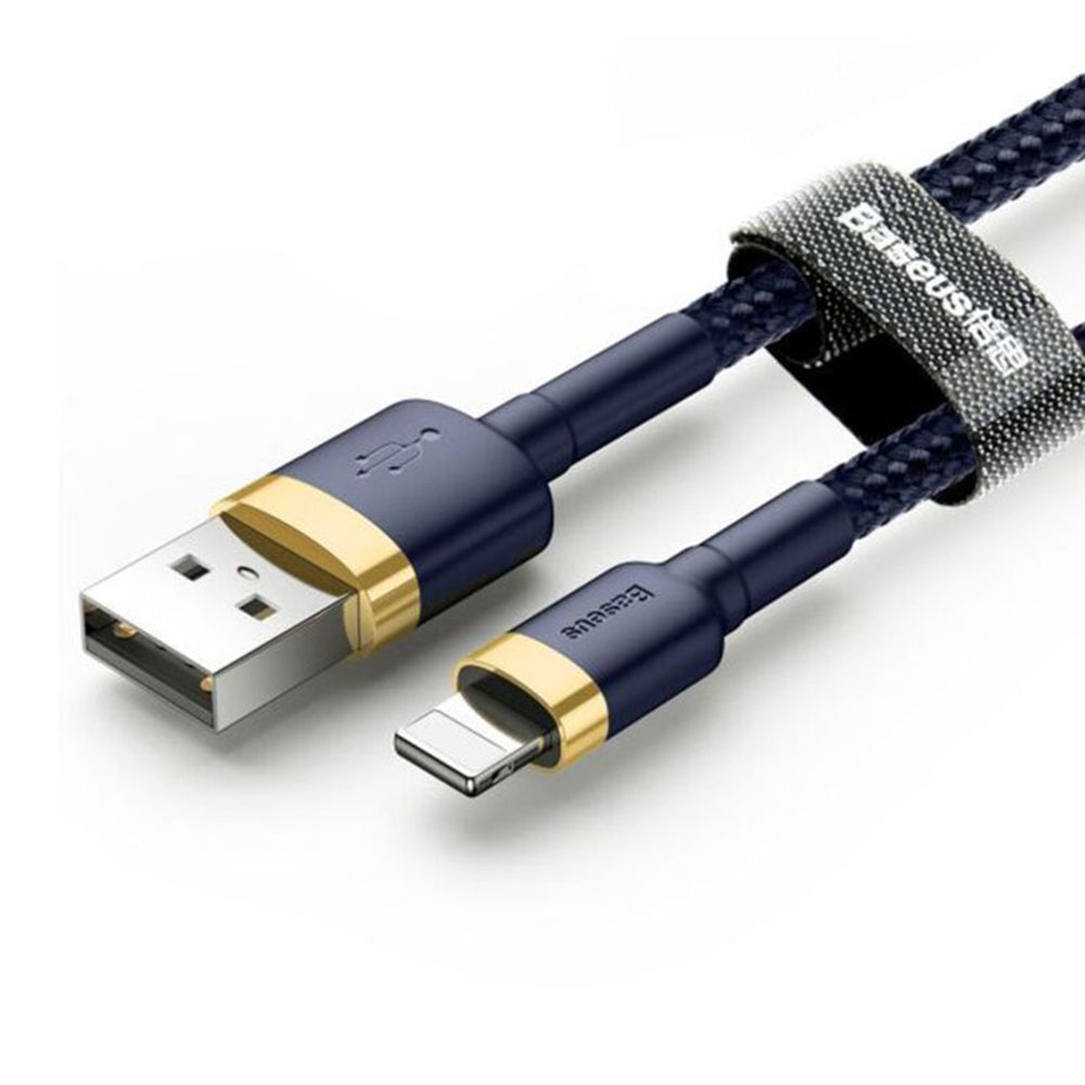 Data- og ladekabel USB-A - Lightning Baseus Cafule, 18W, 1m, Blå Gull CALKLF-BV3