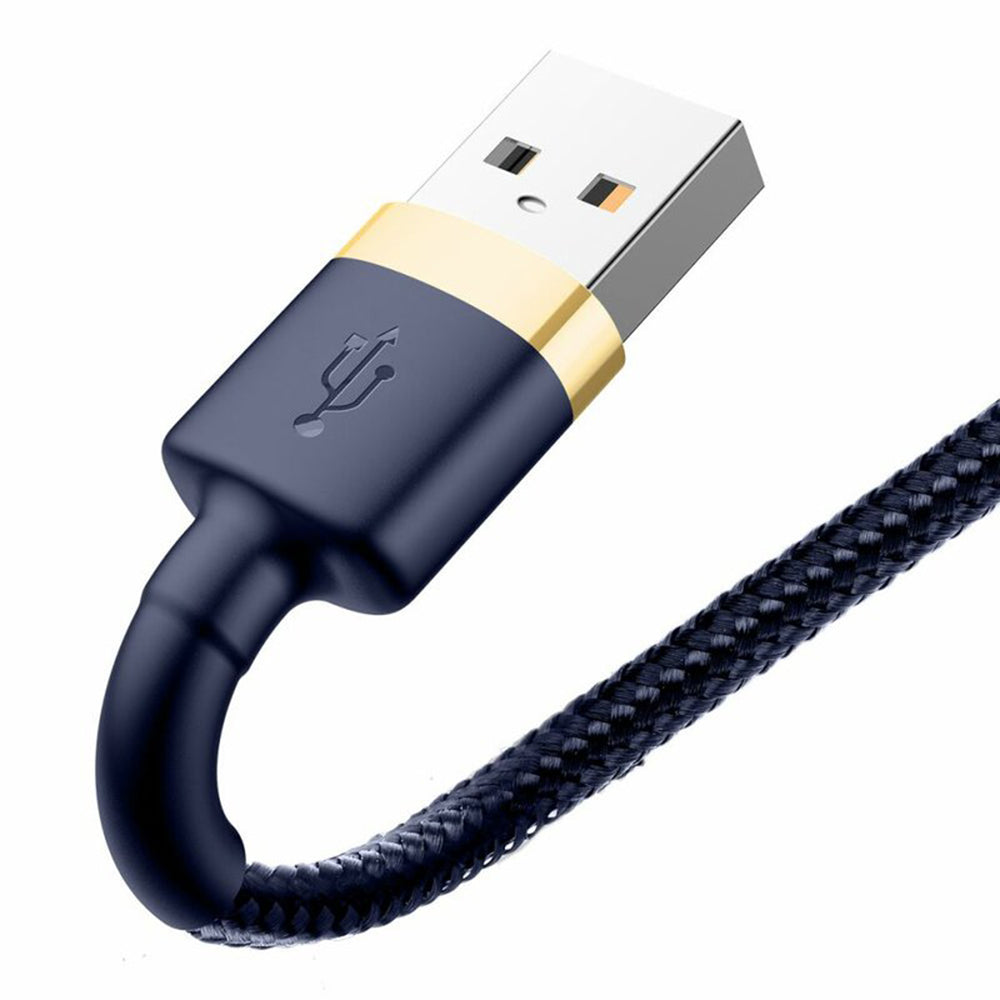 Data- og ladekabel USB-A - Lightning Baseus Cafule, 18W, 1m, Blå Gull CALKLF-BV3