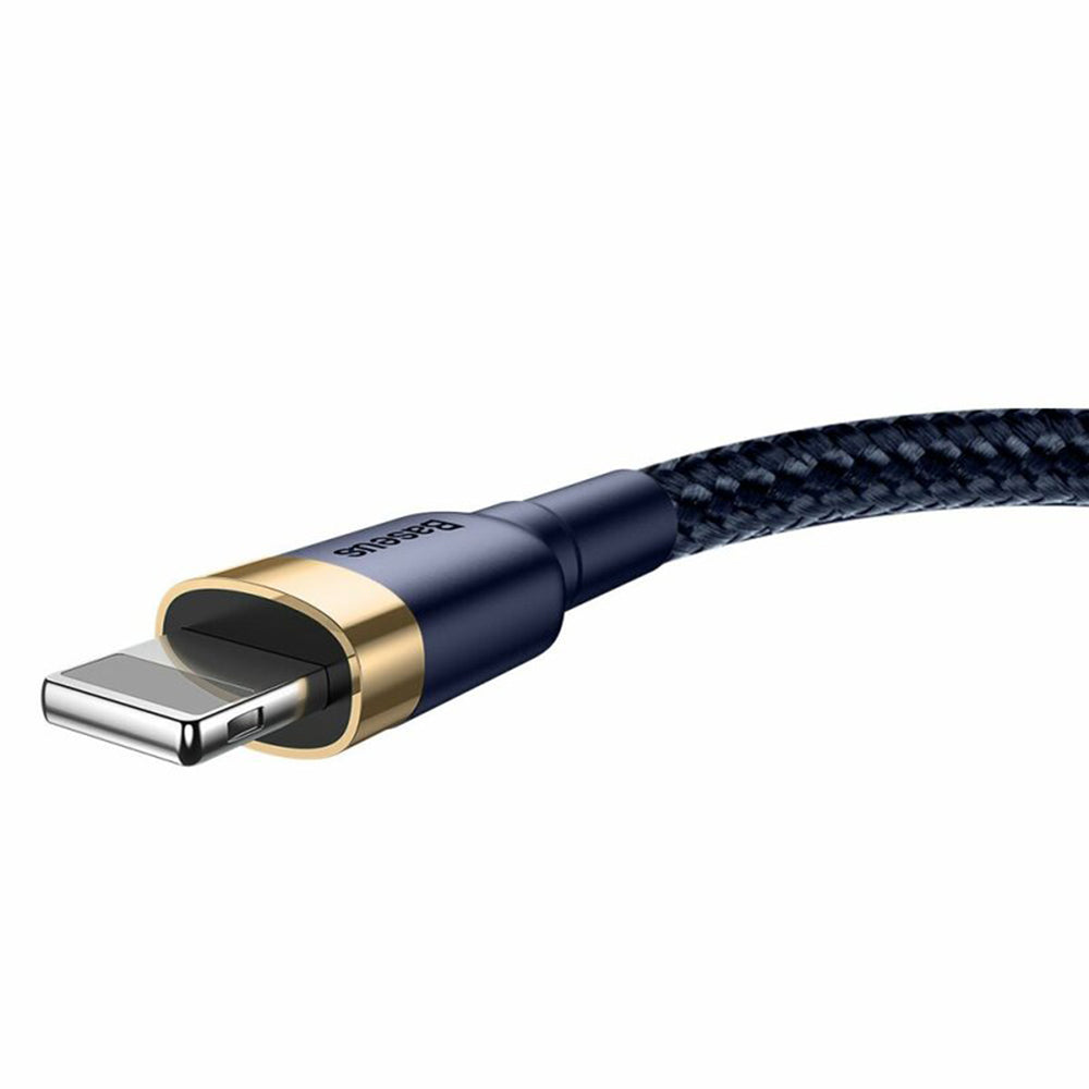 Data- og ladekabel USB-A - Lightning Baseus Cafule, 18W, 1m, Blå Gull CALKLF-BV3