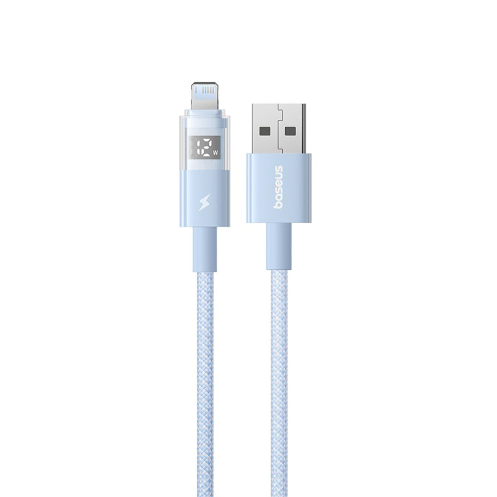 Data- og ladekabel USB-A - Lightning Baseus Display 2, 12W, 2m, Blå P10382700311-01