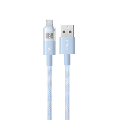 Data- og ladekabel USB-A - Lightning Baseus Display 2, 12W, 2m, Blå P10382700311-01