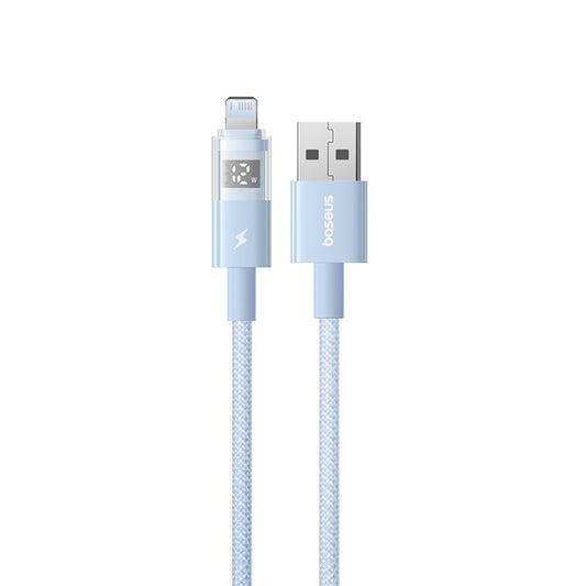 Data- og ladekabel USB-A - Lightning Baseus Display 2, 12W, 2m, Blå P10382700311-01