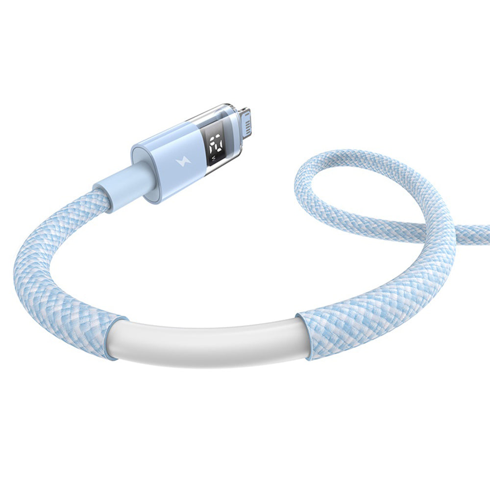 Data- og ladekabel USB-A - Lightning Baseus Display 2, 12W, 2m, Blå P10382700311-01