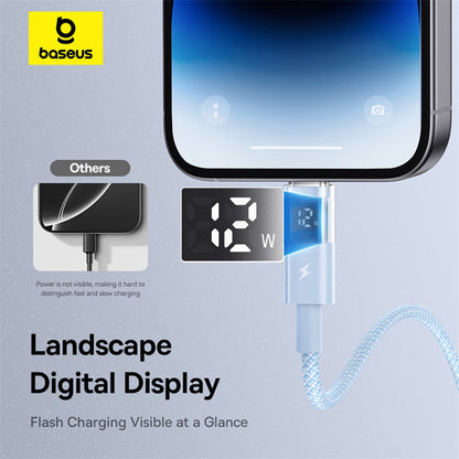 Data- og ladekabel USB-A - Lightning Baseus Display 2, 12W, 2m, Blå P10382700311-01