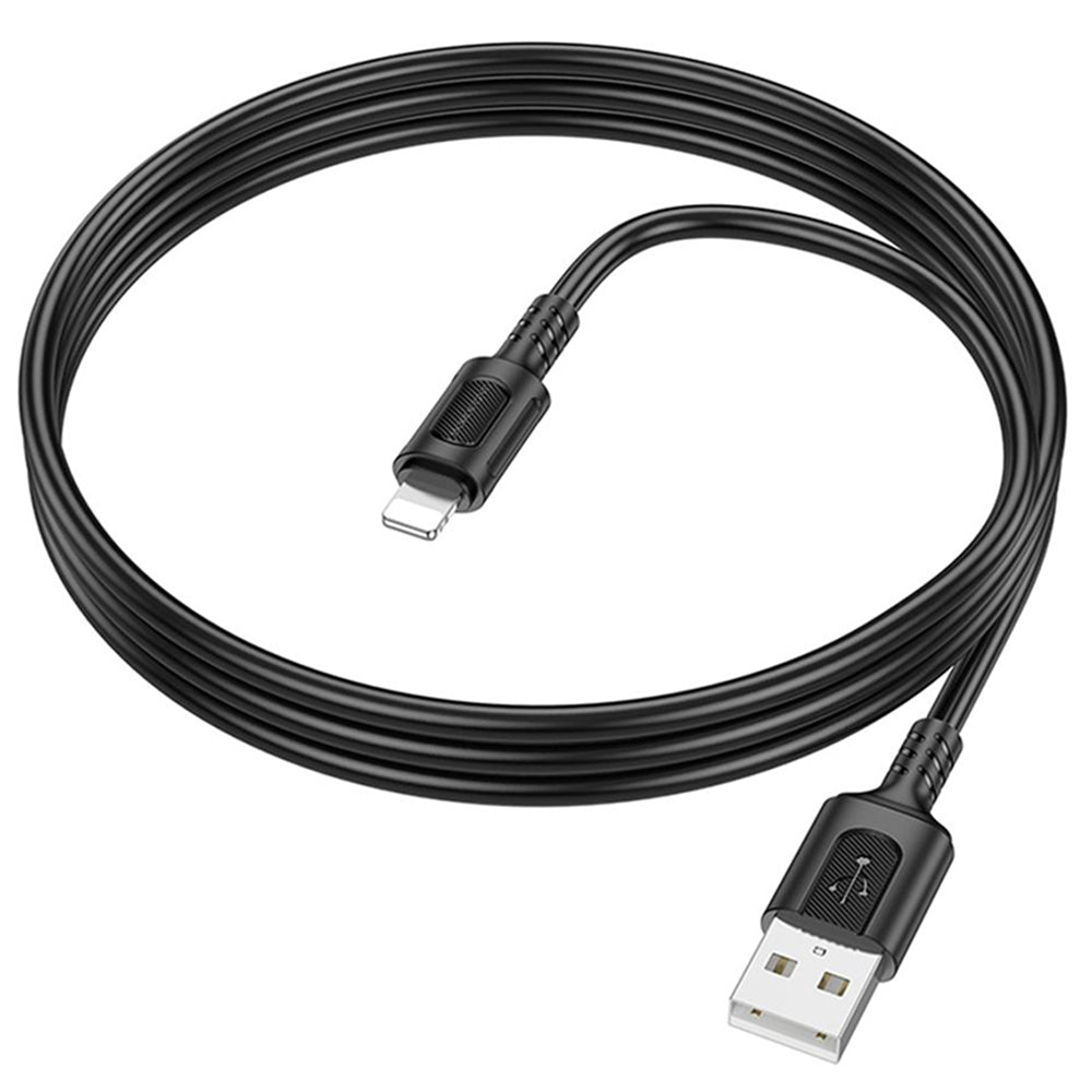 USB-A - Lightning Borofone BX111 Feliz data- og ladekabel, 18W, 1m, Svart