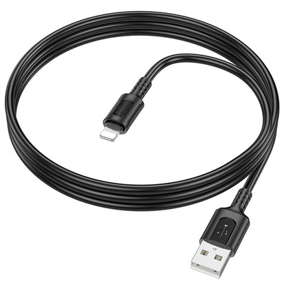 USB-A - Lightning Borofone BX111 Feliz data- og ladekabel, 18W, 1m, Svart