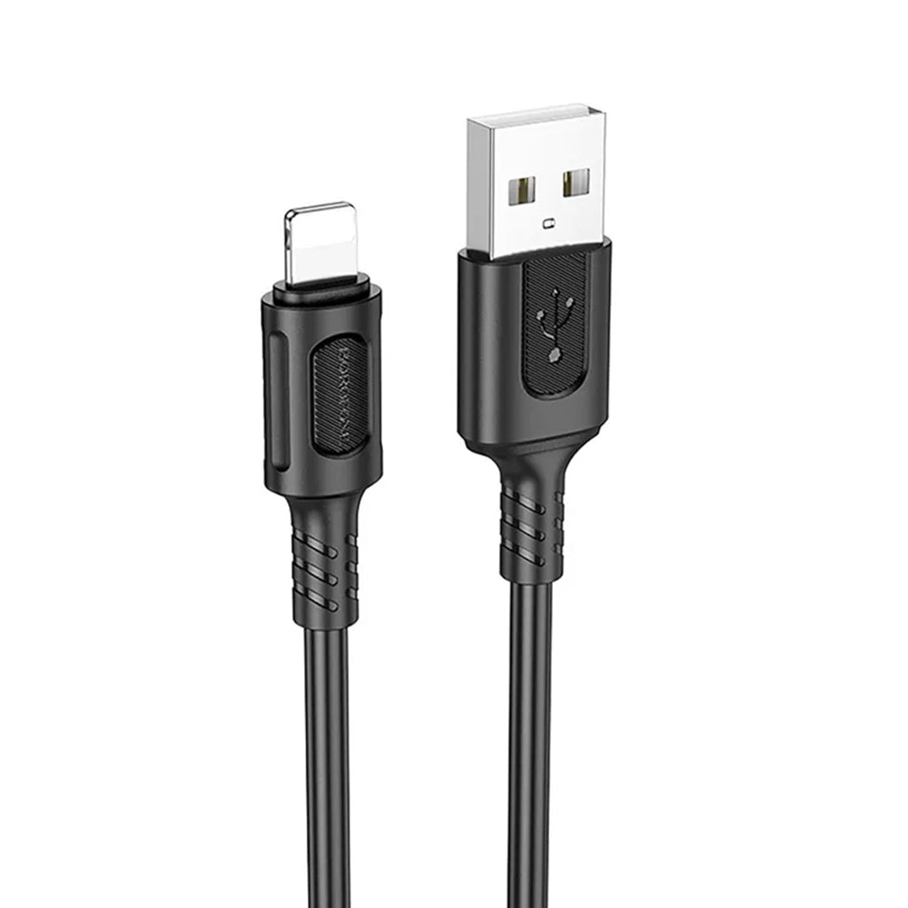 USB-A - Lightning Borofone BX111 Feliz data- og ladekabel, 18W, 1m, Svart