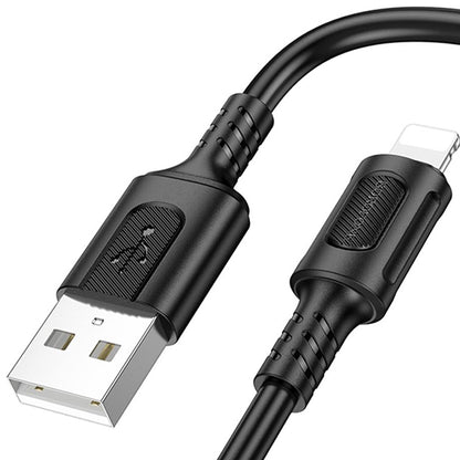 USB-A - Lightning Borofone BX111 Feliz data- og ladekabel, 18W, 1m, Svart