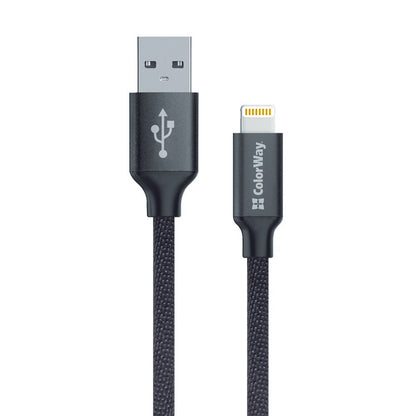 USB-A - Lightning Data og Ladekabel ColorWay CW-CBUL004, 18W, 1m, Svart