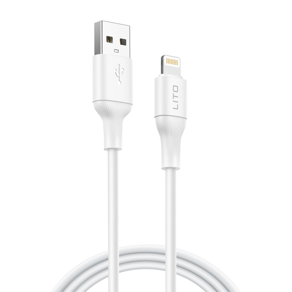 Data- og ladekabel USB-A - Lightning Lito LD06L, 18W, 1m, Hvit