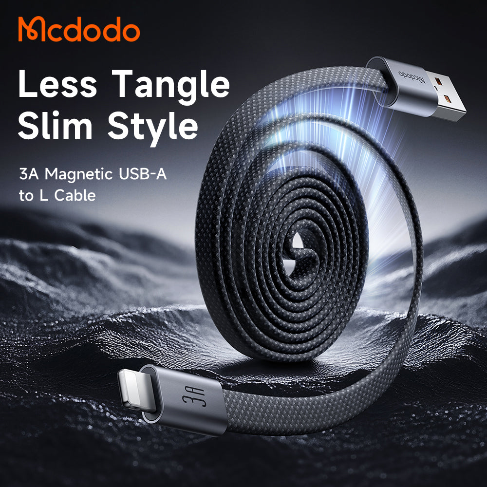 USB-A til Lightning data- og ladekabel McDodo CA-1160, 18W, 1m, svart