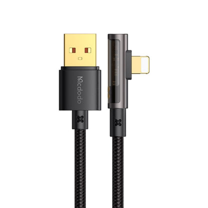 Data- og ladekabel USB-A - Lightning McDodo CA-3510 Angled, 18W, 1.2m, Svart