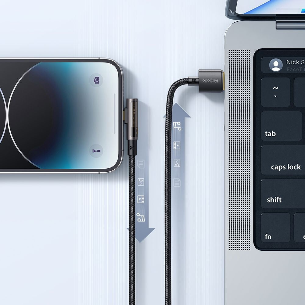 Data- og ladekabel USB-A - Lightning McDodo CA-3510 Angled, 18W, 1.2m, Svart