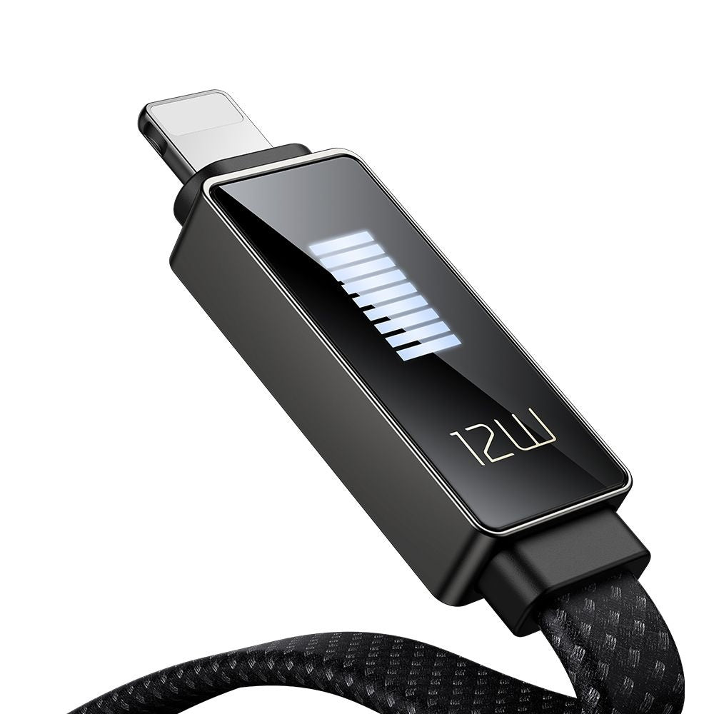 Data- og ladekabel USB-A - Lightning McDodo CA-4970 Rythm Display, 18W, 1.2m, Svart