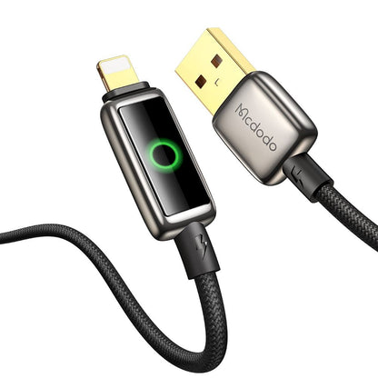Data- og ladekabel USB-A - Lightning McDodo CA-6590 Auto Power Off, 18W, 1.2m, Svart