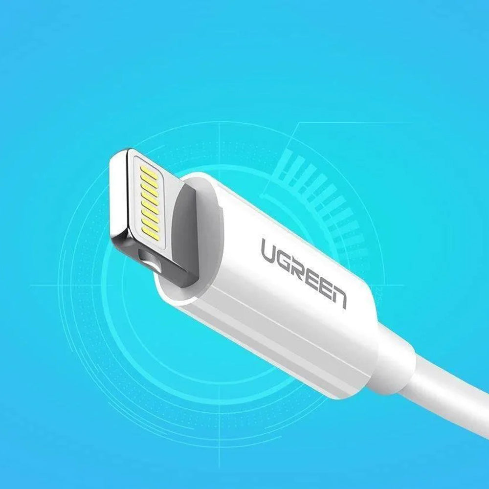 USB-A - Lightning Data- og Ladekabel UGREEN US155 (20728), 18W, 1m, Hvit
