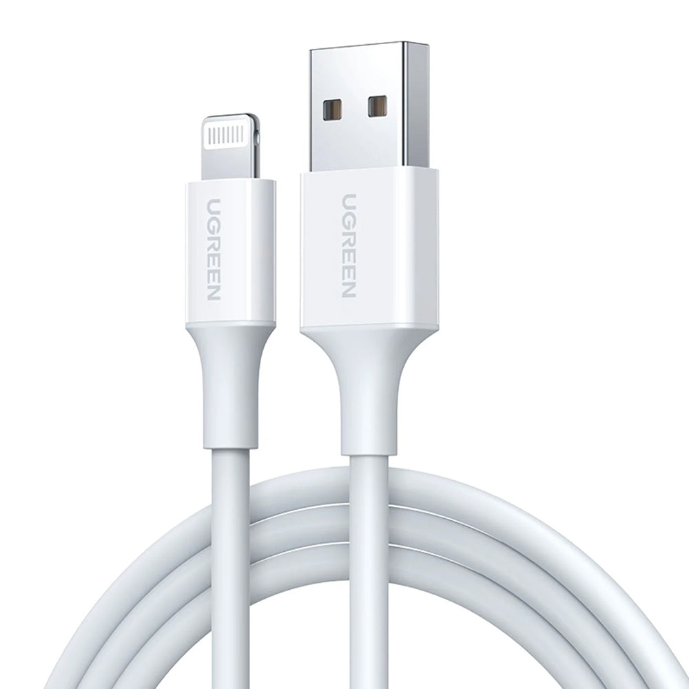 USB-A - Lightning Data- og Ladekabel UGREEN US155 (20730), 18W, 2m, Hvit