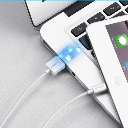 USB-A - Lightning Data- og Ladekabel UGREEN US155 (20730), 18W, 2m, Hvit