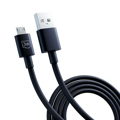 USB-A - microUSB 3MK Hyper data- og ladekabel, 18W, 1.2m, Svart