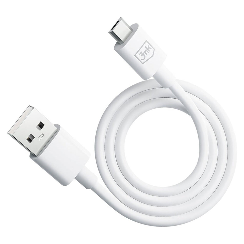 USB-A - microUSB 3MK Hyper data- og ladekabel, 18W, 1.2m, Svart