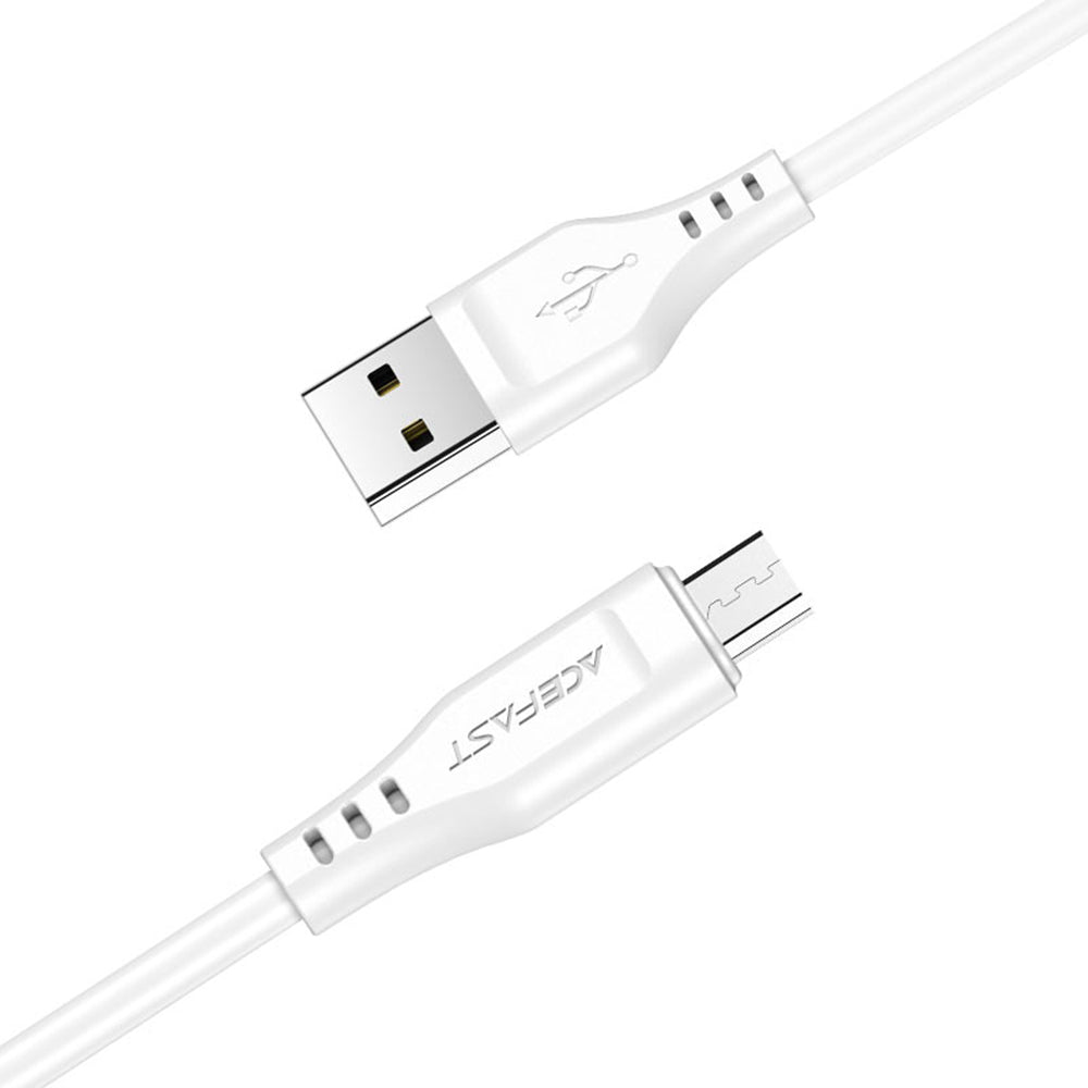 Data- og ladekabel USB-A - microUSB Acefast C3-09, 18W, 1.2m, Hvit