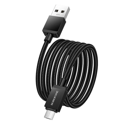USB-A - microUSB data- og ladekabel Borofone BX120 Placer, 18W, 1m, Svart