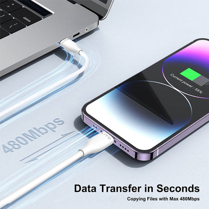 Data- og ladekabel USB-A - microUSB Lito LD03V, 18W, 1m, Hvit