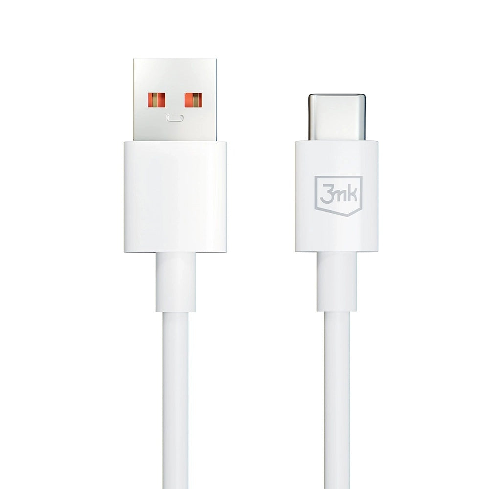 USB-A - USB-C 3MK Hyper data- og ladekabel, 60W, 1.2m, Hvit