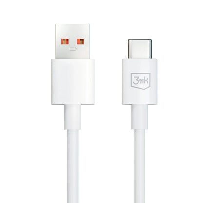 USB-A - USB-C 3MK Hyper data- og ladekabel, 60W, 1.2m, Hvit
