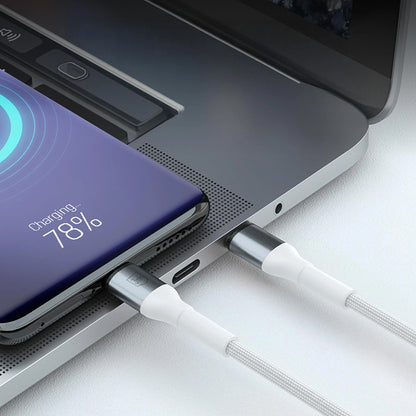 Data- og ladekabel USB-A - USB-C 3MK Hyper N, 18W, 1m, Hvit