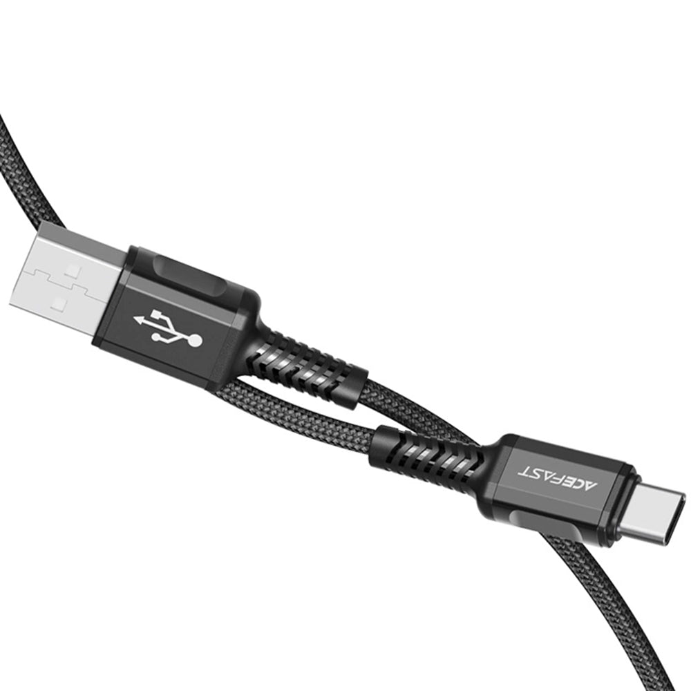 Data- og ladekabel USB-A - USB-C Acefast C1-04, 18W, 1.2m, Svart