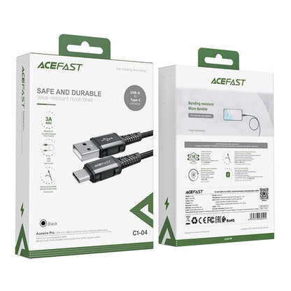 Data- og ladekabel USB-A - USB-C Acefast C1-04, 18W, 1.2m, Svart