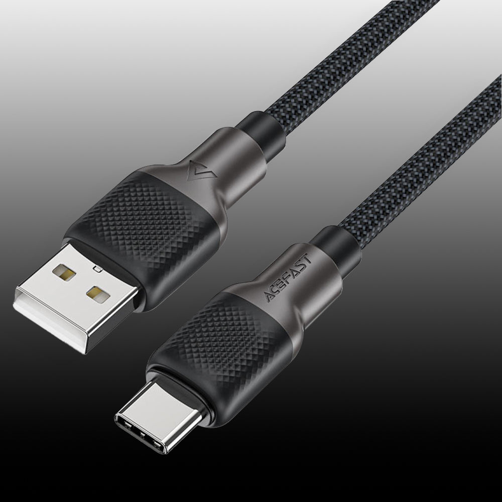 Data- og ladekabel USB-A - USB-C Acefast C10-04, 18W, 1.2m, Svart