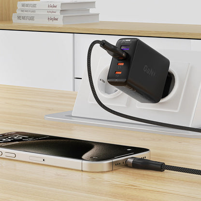 Data- og ladekabel USB-A - USB-C Acefast C11-04, 18W, 1.2m, Svart